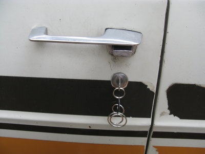 Summer's van front door permanently locked.