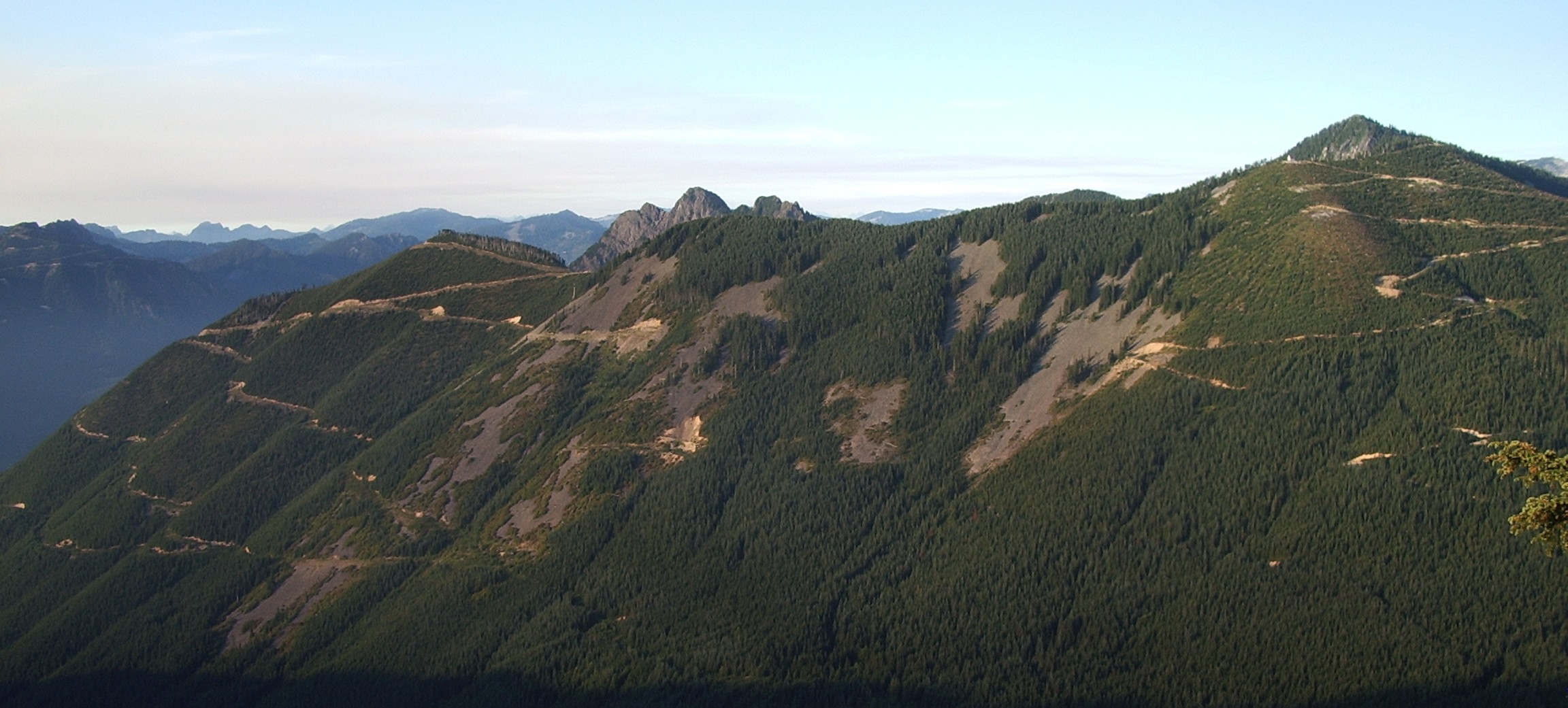 our welcome mat is always out for you  The tiny dot at the top of the hill on the right  From Dirty Harrys Peak
