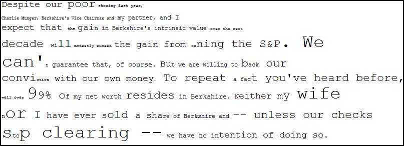 Paragraph of Buffett 1999 letter