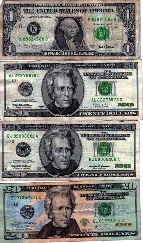 Bills with good serial numbers