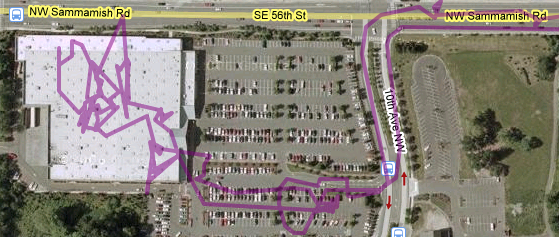 GPS track inside Issaquah Costco