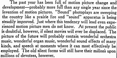 San Jose 1928 editorial about talkies.