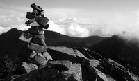 McClellan Butte rocks and Mt Rainier