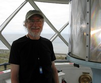 Alex at Dungeness lighthouse