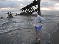 Angela at Peter Iredale