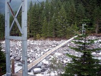 Carbon River Trail swinging bridge