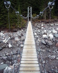 Carbon River Trail swinging bridge