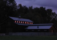 Green River barn at sunset