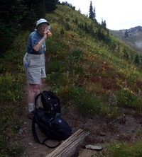 Mom on Sunrise to Sunrise Point trail