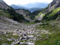 Mowich Lake from Knapsack Pass Trail