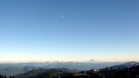 Mt Adams and moon from Frying Pan Gap