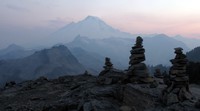 Mt Baker from Table Mountain cairns
