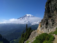 Mt Rainier behind Pinnacle Peak Trail
