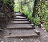 Olive and Zoey on Twin Falls trail