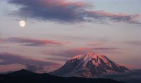 Rainier and moon