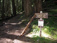 Ranger Creek trail sign