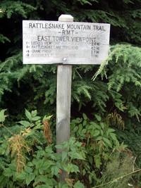 Rattlesnake Mountain east lookout sign