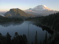 Summit Lake under Bearhead and Rainier