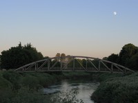 Tukwila bikeway bridge and moon