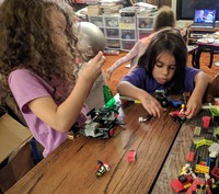 Zoey and Olive with Scotts space ships