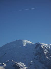 airplane over mt rainier