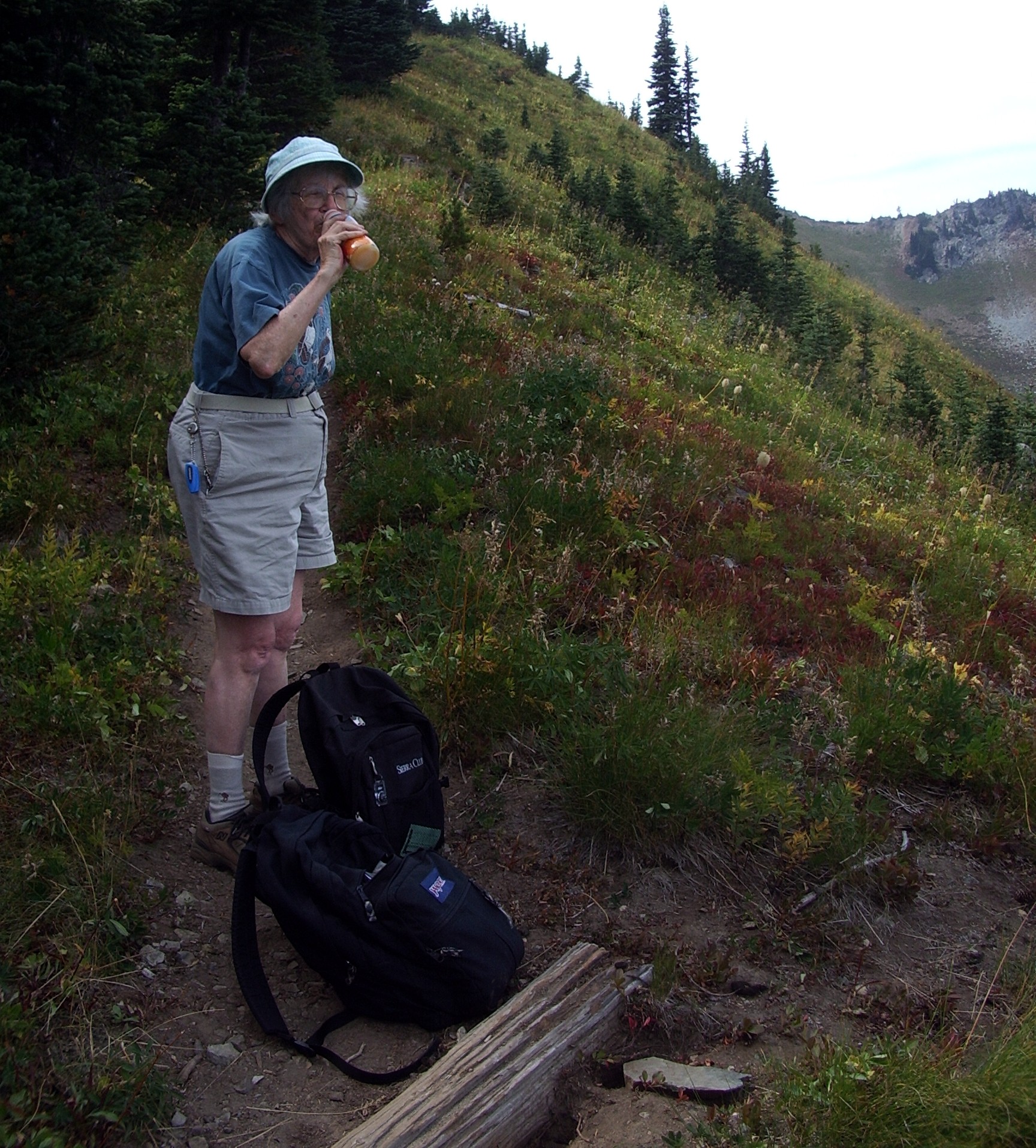 Mom on Sunrise to Sunrise Point trail