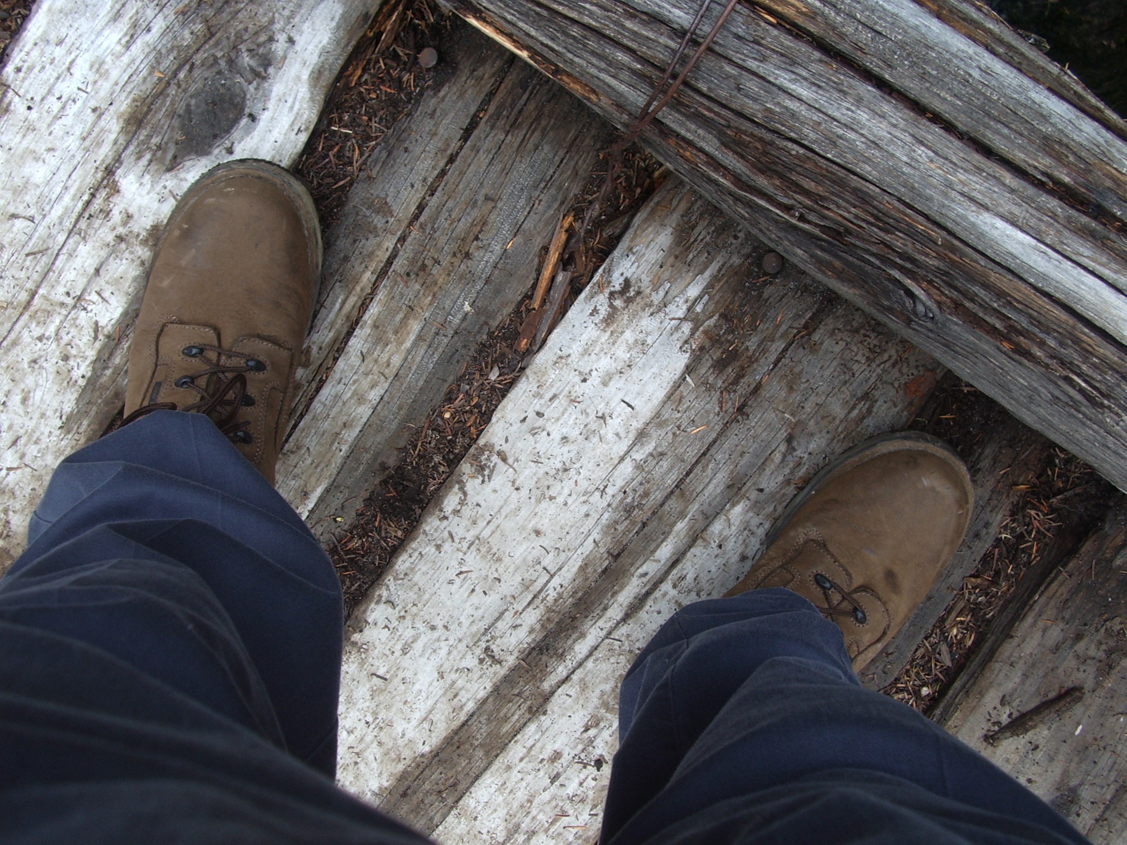 boots on a bridge
