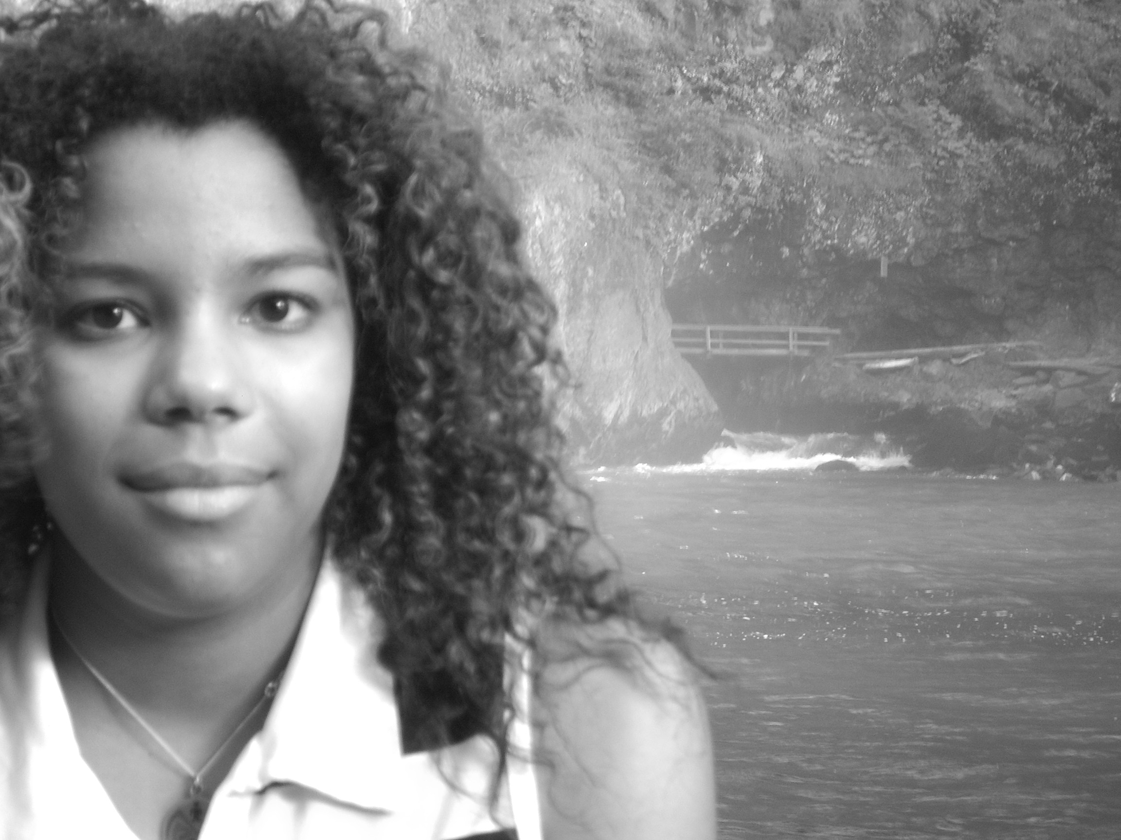 heather snoqualmie falls bridge in background