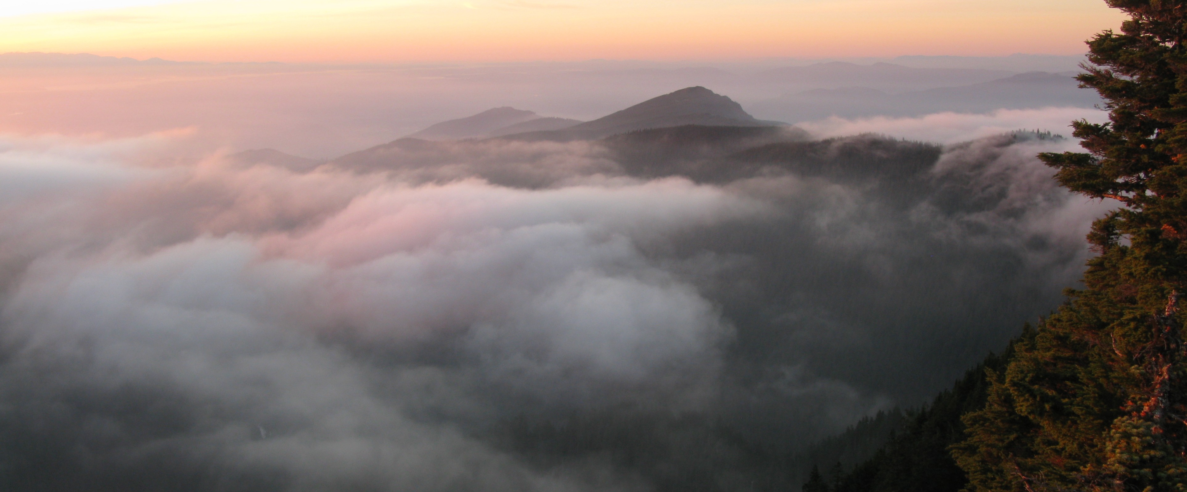 northern sunset from above Summit Lake