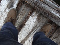 boots on a bridge