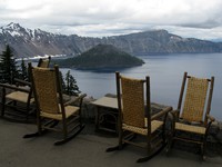 chairs at Crater Lake