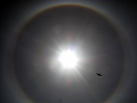 circular rainbow around sun