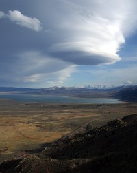cloud over Mono Lake