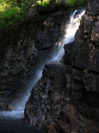 falls down from Crater Lake up from Money Creek