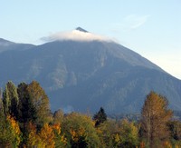 mt washington over the trees with cloud
