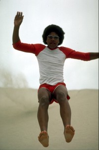 Craig jumps the dunes in Baja 1981
