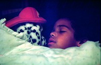 Summer asleep with fire dog