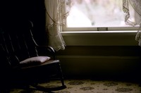 rocking chair and window in Jackson Oregon 1971