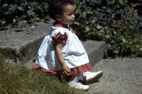 very young Heather on front step