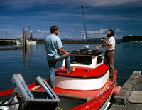 1974 08 11 Mike and Alex in Astoria on the boat 01