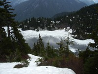 snow lake from high and cold
