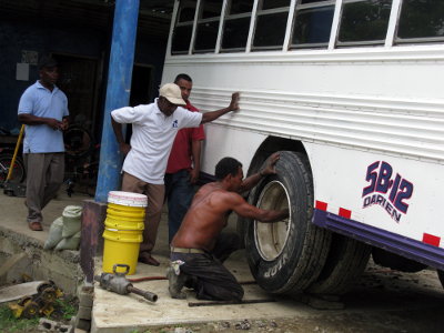 Tire change on Pan-Am HIghway bus