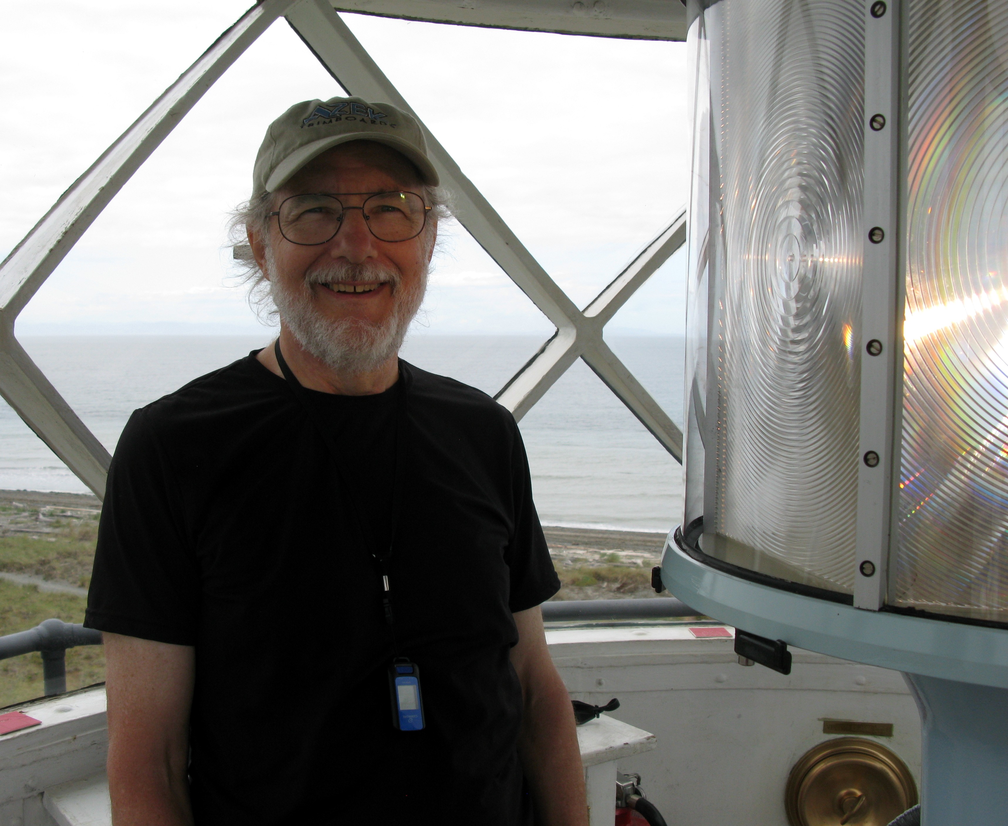 Alex at Dungeness lighthouse