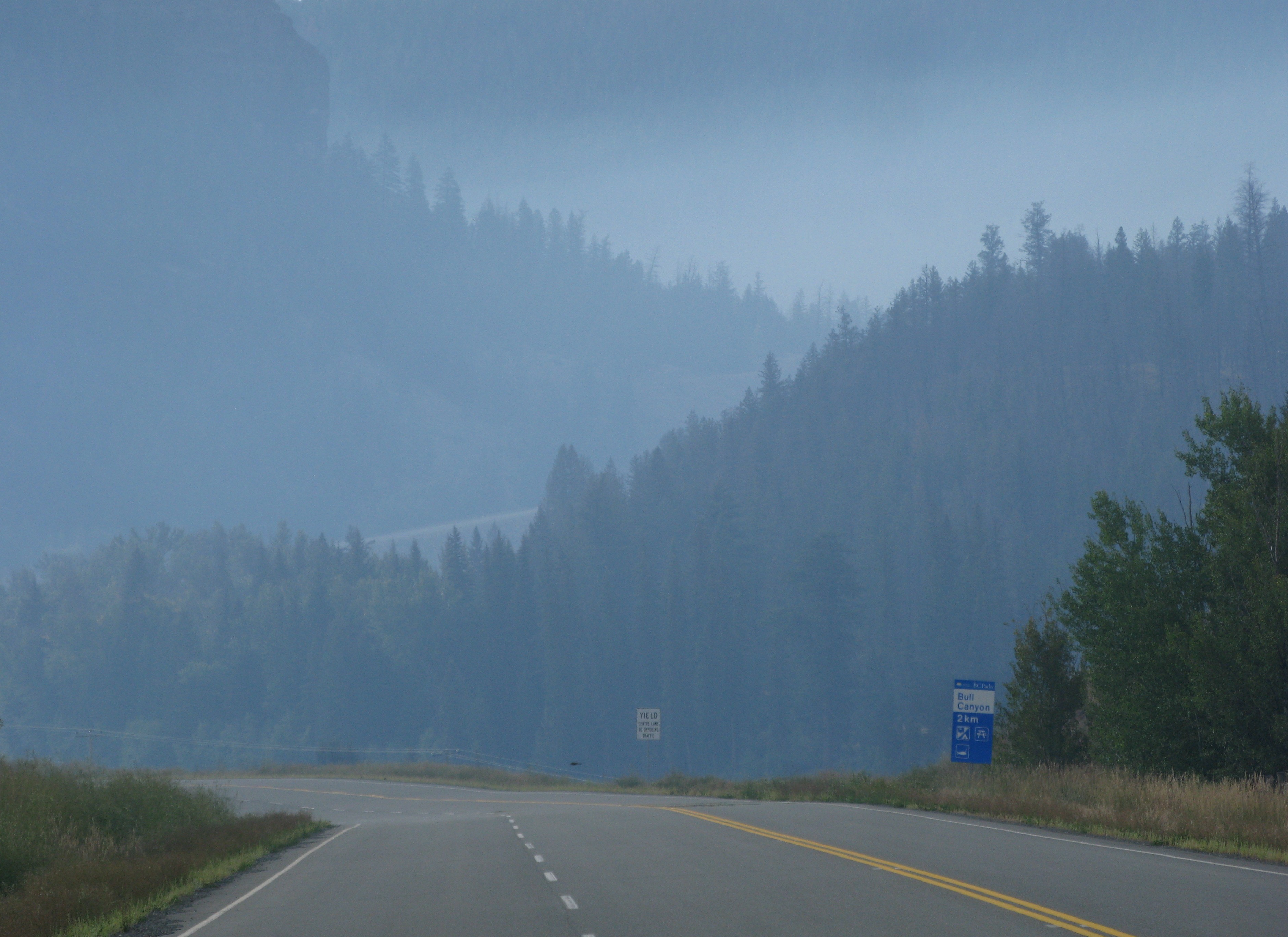Canadian fire haze road