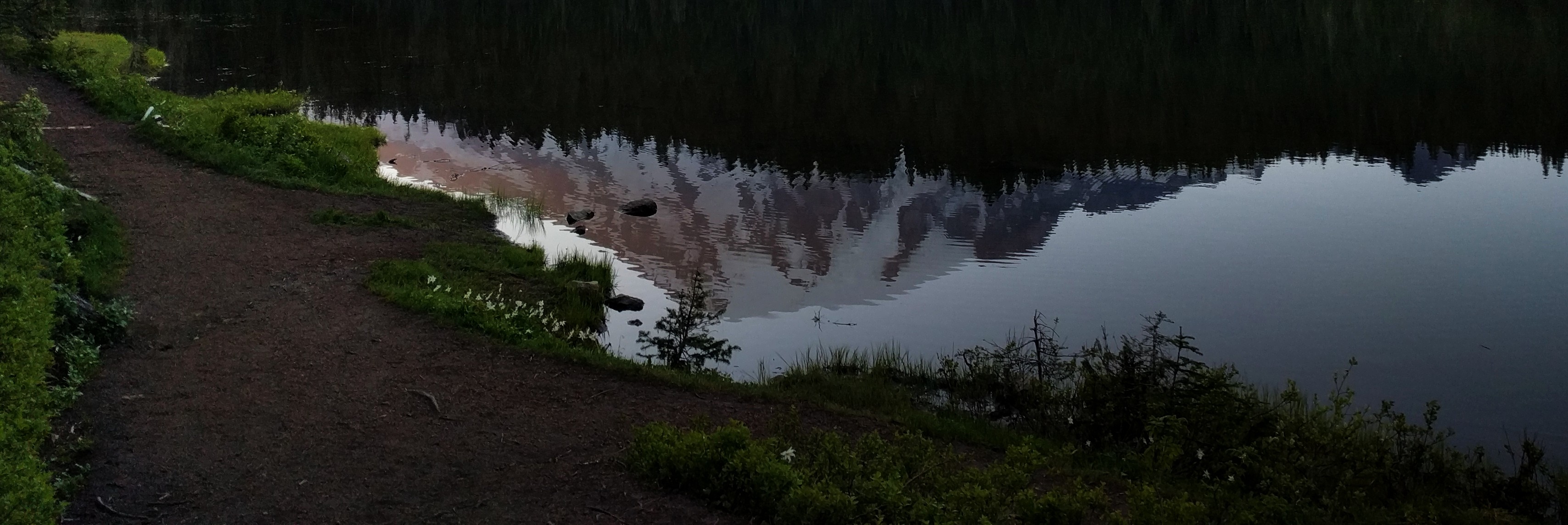 reflecting on a trail