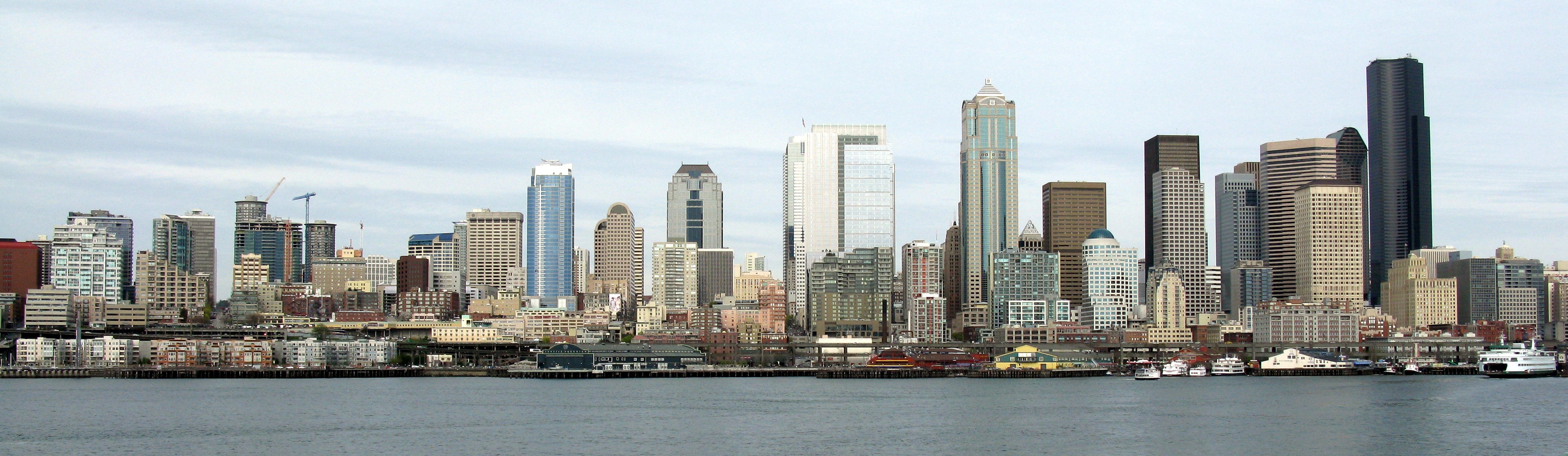 seattle skyline from bremerton ferry