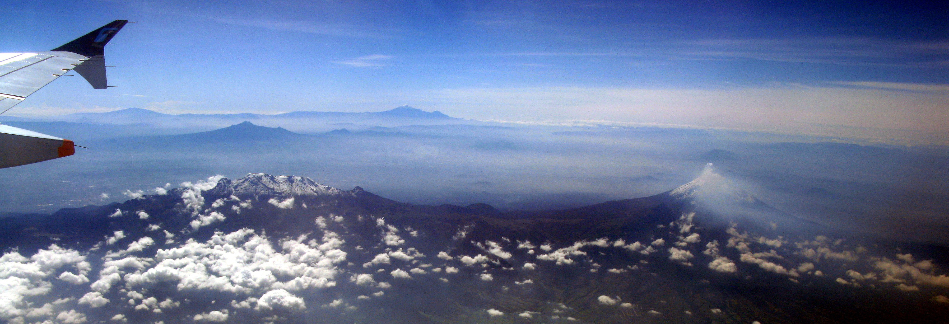 wing shot of mountains near Mexico City